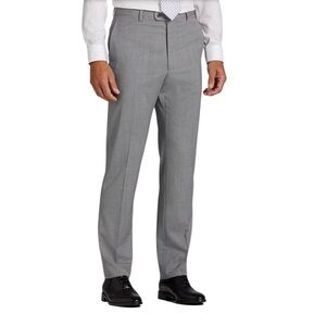 JOS‎ A BANK Reserve Grey Marzotto Wool Dress Pants Mens 35 X 29 (35R) Flat Front